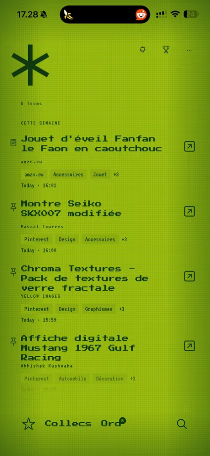La même bibliothèque sous l'habillage Game Boy