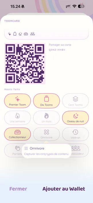 La ToomCard dans l'app Wallet